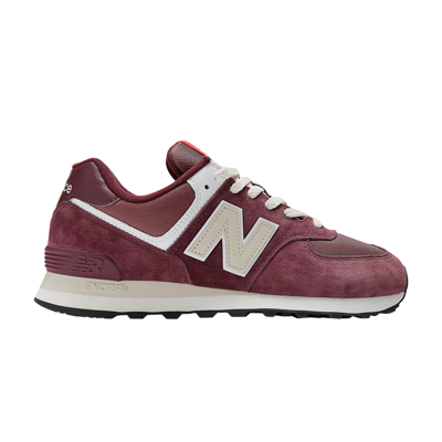 Pre-owned New Balance 574 'maroon Grey' In Red