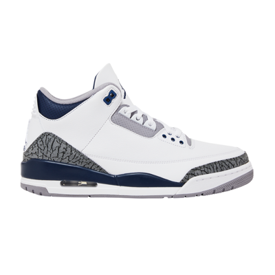 Pre-owned Air Jordan 3 Retro 'midnight Navy' In White