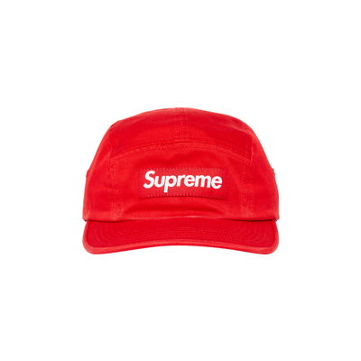 Pre-owned Supreme Washed Chino Twill Camp Cap 'red'