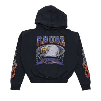 Pre-owned Rhude Screaming Eagle Hoodie 'vintage Black'
