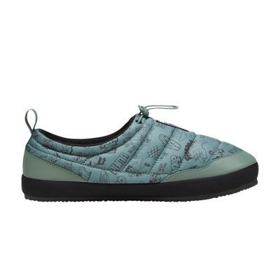 Pre-owned Puma Ripndip X Tuff Mocc Plus Slipper 'allover Lord Nermal Print' In Green