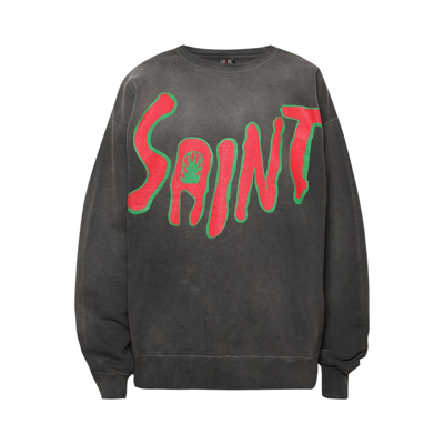 Pre-owned Saint Michael Mx6 Crewneck Sweatshirt 'black'