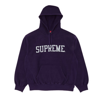 Pre-owned Supreme Varsity Hooded Sweatshirt 'dark Purple'