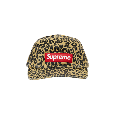 Pre-owned Supreme Washed Chino Twill Camp Cap 'leopard' In Multi-color