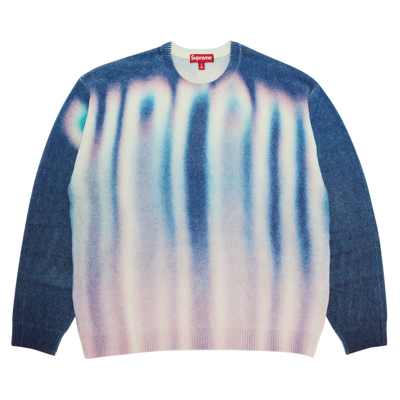 Pre-owned Supreme Blurred Logo Sweater 'blue'