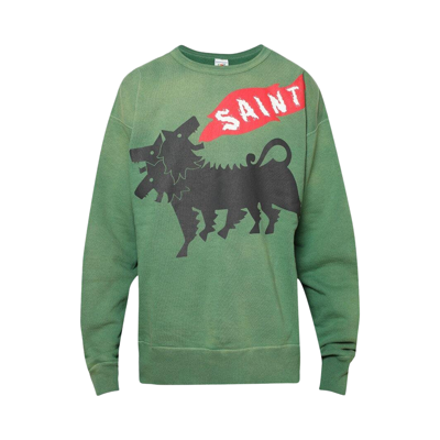 Pre-owned Saint Michael Cerberus Crewneck Sweatshirt 'green'