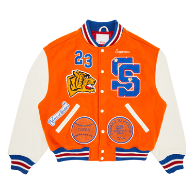 Pre-owned Supreme Tiger Varsity Jacket 'orange'