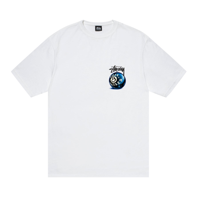 Pre-owned Stussy X Born X Raised 8 Ball Tee 'white'