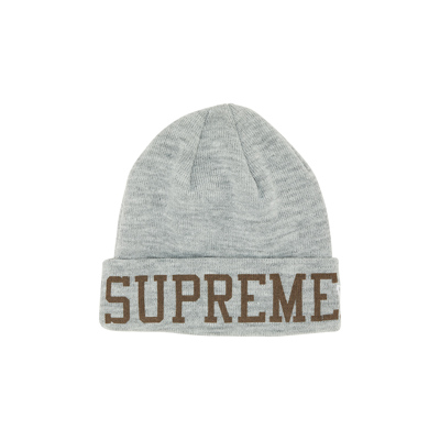 Pre-owned Supreme X New Era Varsity Beanie 'heather Grey'