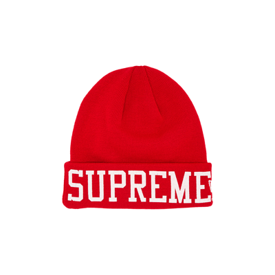 Pre-owned Supreme X New Era Varsity Beanie 'red'