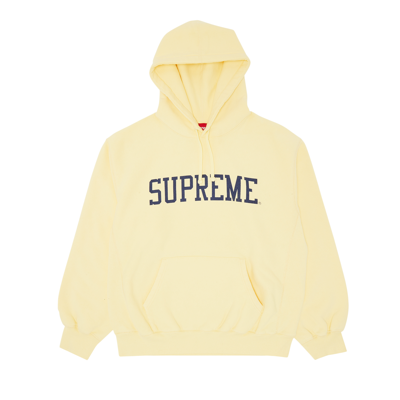 Pre-owned Supreme Varsity Hooded Sweatshirt 'light Yellow'