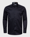 ETON MEN'S CONTEMPORARY FIT TWILL SHIRT WITH FLORAL DETAILS