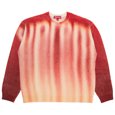 Pre-owned Supreme Blurred Logo Sweater 'red'