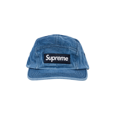 Pre-owned Supreme Washed Chino Twill Camp Cap 'denim' In Blue