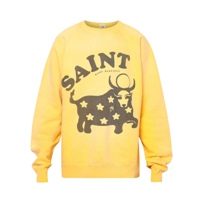 Pre-owned Saint Michael Cow Crewneck Sweatshirt 'yellow'