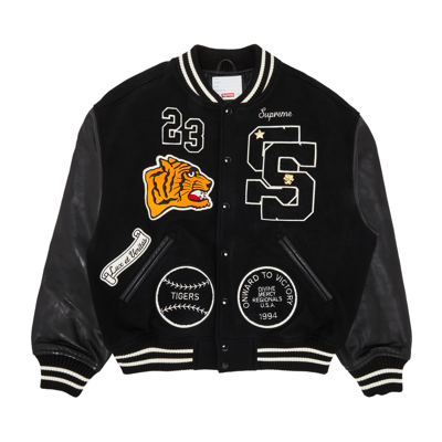 Pre-owned Supreme Tiger Varsity Jacket 'black'