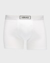 Versace 90s  Logo-waistband Boxer Briefs In 1w000-optical Whi