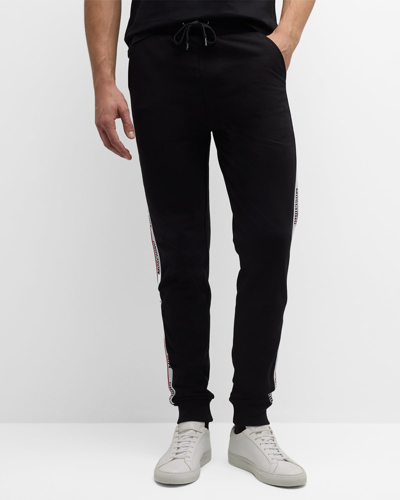 Moschino Logo-tape Detailing Sweatpants In Black