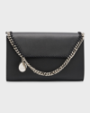 Stella Mccartney Falabella Mini Vegan Leather Wallet On Chain In Black