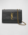 Saint Laurent Kate Small Ysl Leather Crossbody Bag In Black