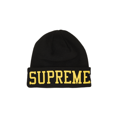 Pre-owned Supreme X New Era Varsity Beanie 'black'