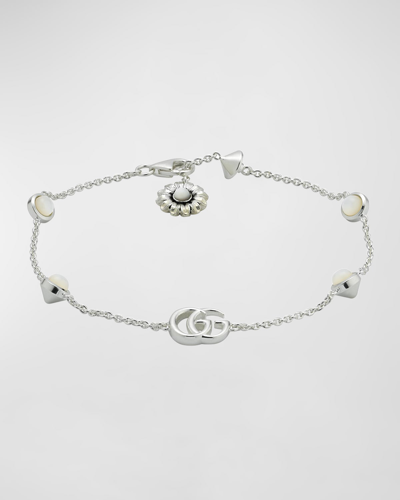 Gucci Women's Sterling Silver & Mother-of-pearl Gg Marmont Charm Bracelet