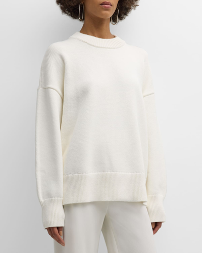 Co Oversized Crewneck Sweater In White
