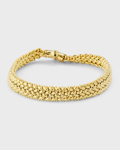 Piazza Italia 18k Yellow Gold Via Ornato Chicco Chain Bracelet, 7mm In Neutral
