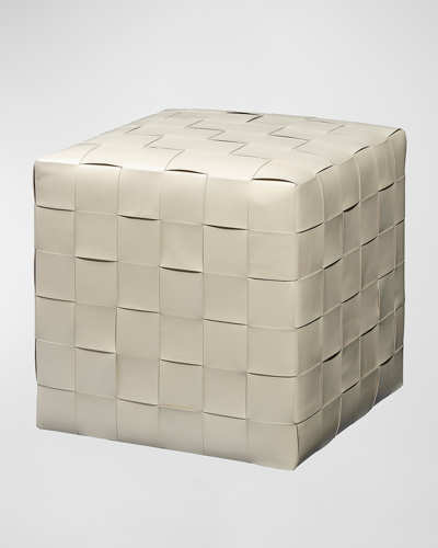 Jamie Young Woven Leather Ottoman