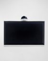Judith Leiber Skylar Satin Clutch Bag In Silver Black