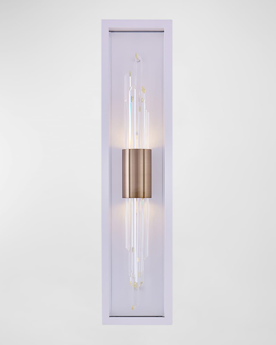 Allegri Crystal By Kalco Lighting Lucca Champagne Gold Led Outdoor Sconce In Matte White