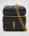 Saint Laurent Mini Ysl Cube Leather Top-handle Bag In Black