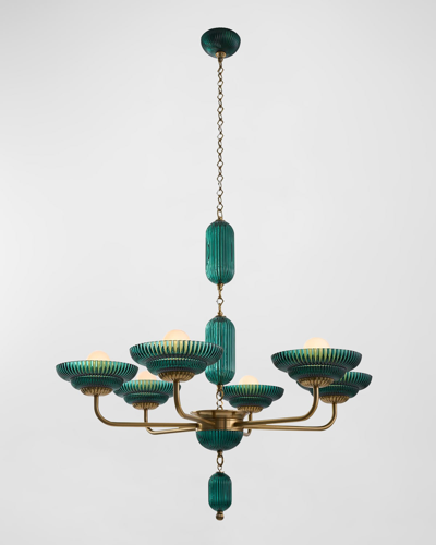 Allegri Crystal By Kalco Lighting Verde 6-light Chandelier In Green