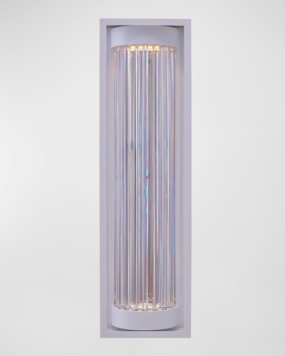 Allegri Crystal By Kalco Lighting Cilindro Led Outdoor Sconce, 36" In Matte White