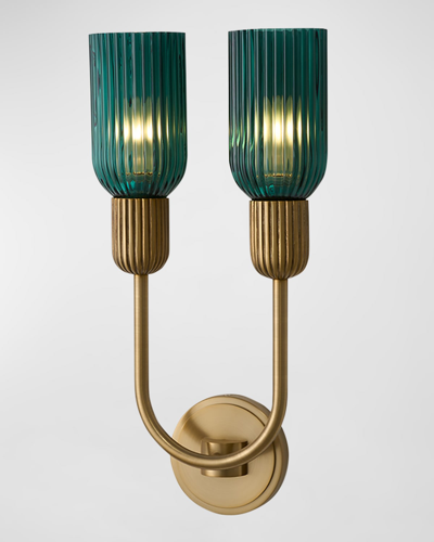 Allegri Crystal By Kalco Lighting Verde Two-light Sconce In Gold
