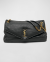 Saint Laurent Calypso Large Ysl Shoulder Bag In Leather In Black