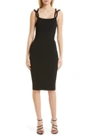 Alice And Olivia Alina Chain Strap Midi Tank Dress In Black
