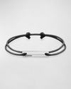 LE GRAMME MEN'S POLISHED SILVER POLYESTER CORD BRACELET