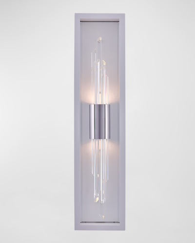 Allegri Crystal By Kalco Lighting Lucca Chrome Led Outdoor Sconce In Matte White
