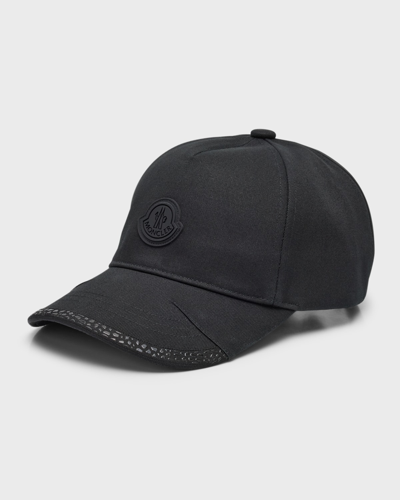 Moncler Logo Baseball Cap In Black