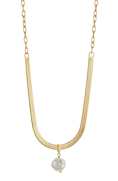 Ajoa Keshi Pearl Necklace In Gold