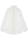 Zimmermann Junie Stitch-detail Ramie Blouse In Ivory