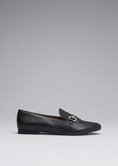 Other Stories Equestrian Buckle Loafers In Black