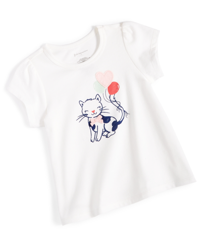 First Impressions Kids' Toddler Girls Kitty Pal T Shirt, Created For Macy's In Angel White
