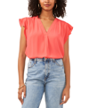 Vince Camuto Flutter Sleeve Top In Pink Allure
