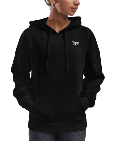 Reebok Women's Identity Left Logo Fleece Hoodie In Black