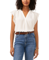 Vince Camuto Flutter Sleeve Top In New Ivory