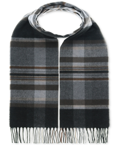 V Fraas Men's Plaid Scarf In Graphite Grey