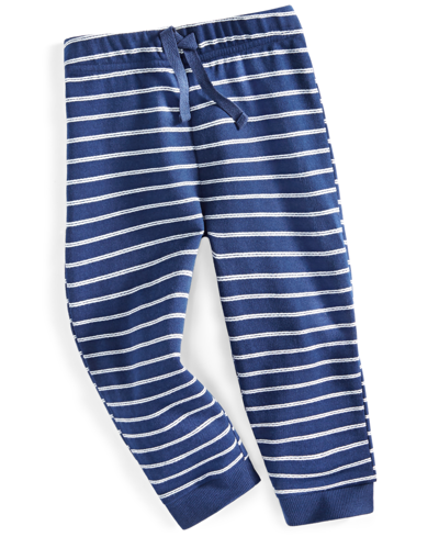 First Impressions Kids' Toddler Boys Winter Stripe Joggers, Created For Macy's In Navy Sea