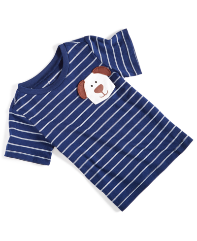 First Impressions Baby Boys Puppy Pocket T Shirt, Created For Macy's In Navy Sea